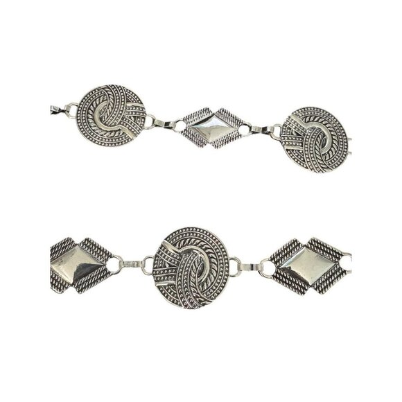 Vintage Metal Concho Statement Belt Womens size Medium silver metal - Picture 3 of 7